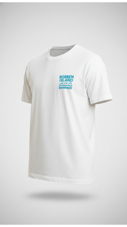 Robben Island Swimmer heavyweight cotton t-shirt. NOW IN STOCK!
